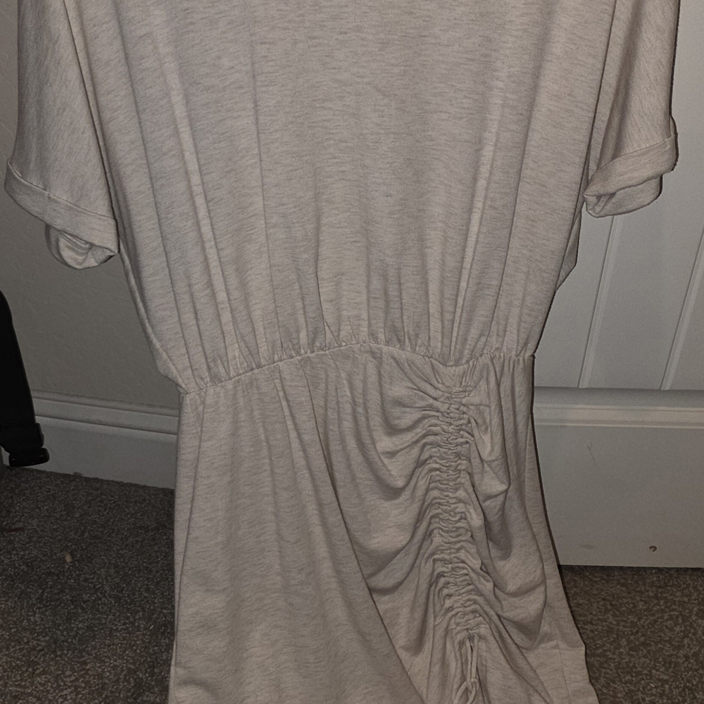 Ruched Beige Dress